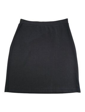 L.L. Bean Women's Black Supima Cotton Blend Straight Mini Skirt Small
